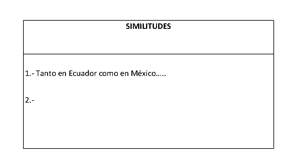 SIMILITUDES 1. - Tanto en Ecuador como en México…. . 2. - 