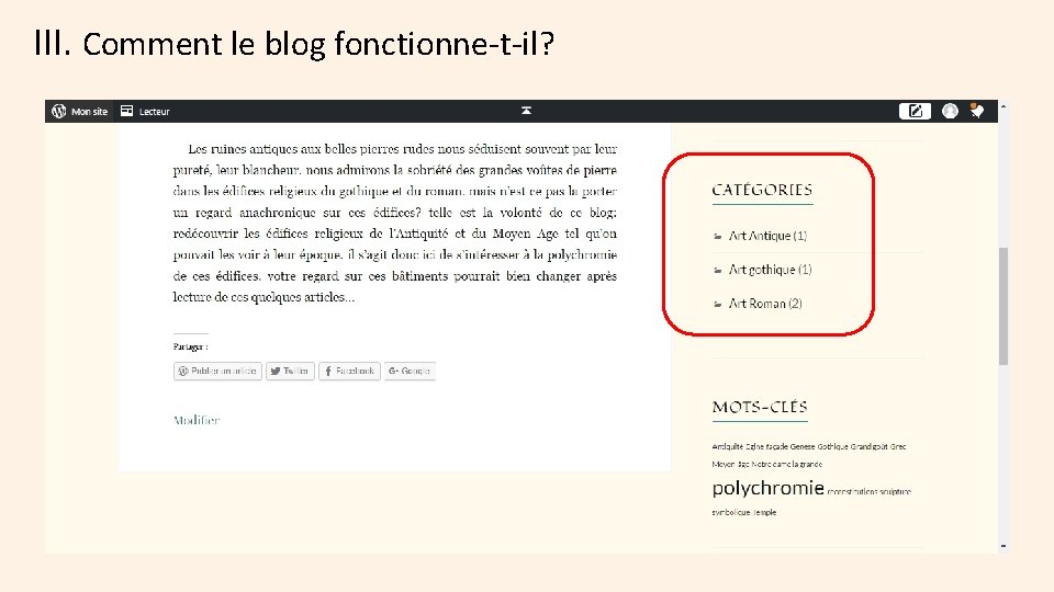 III. Comment le blog fonctionne-t-il? 