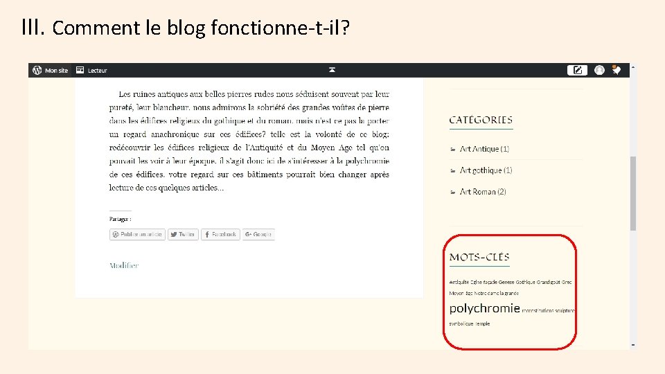 III. Comment le blog fonctionne-t-il? 