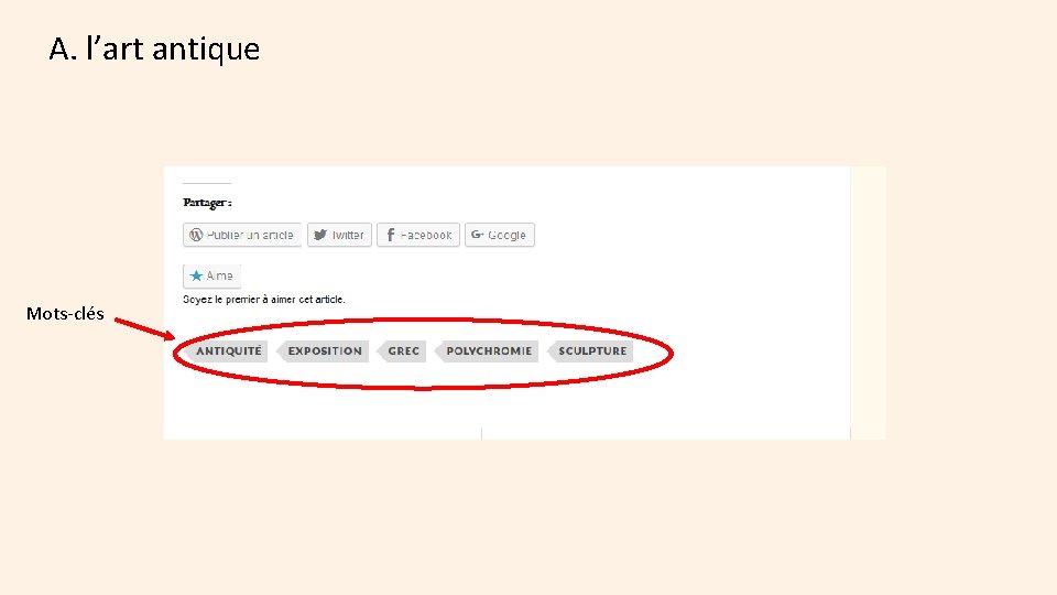 A. l’art antique Mots-clés 