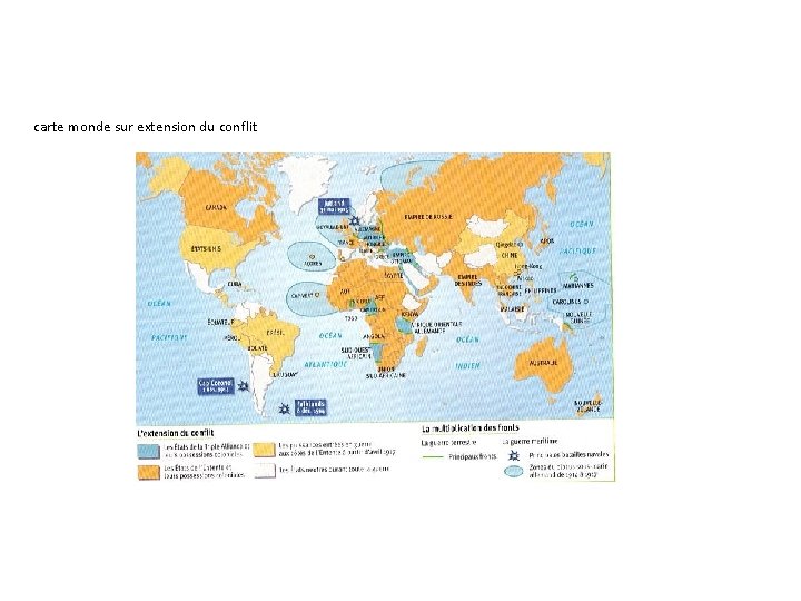 carte monde sur extension du conflit 