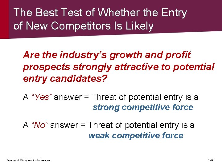 The Best Test of Whether the Entry of New Competitors Is Likely Are the