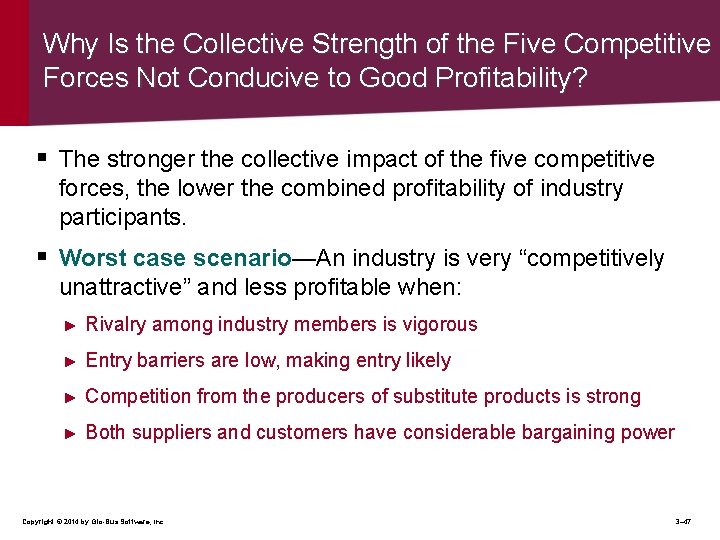 Why Is the Collective Strength of the Five Competitive Forces Not Conducive to Good