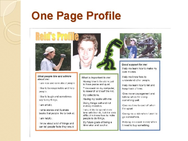 One Page Profile 