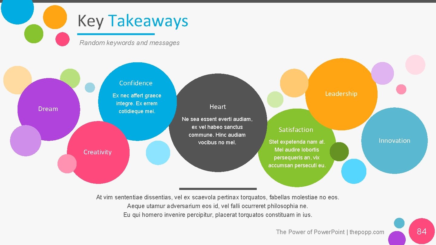 Key Takeaways Random keywords and messages Confidence Ex nec affert graece integre. Ex errem