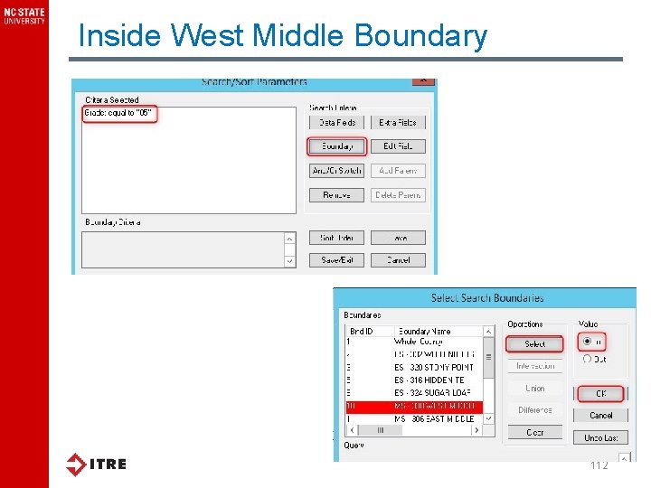 Inside West Middle Boundary 112 