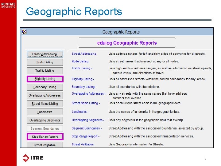 Geographic Reports 6 