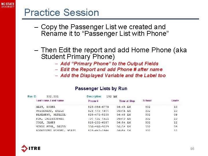 Practice Session – Copy the Passenger List we created and Rename it to “Passenger