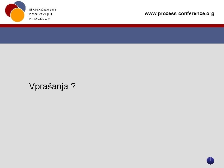 www. process-conference. org Vprašanja ? 