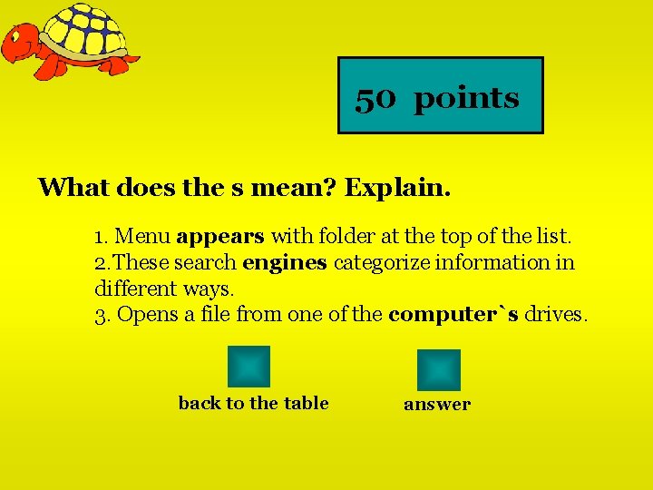50 points What does the s mean? Explain. 1. Menu appears with folder at