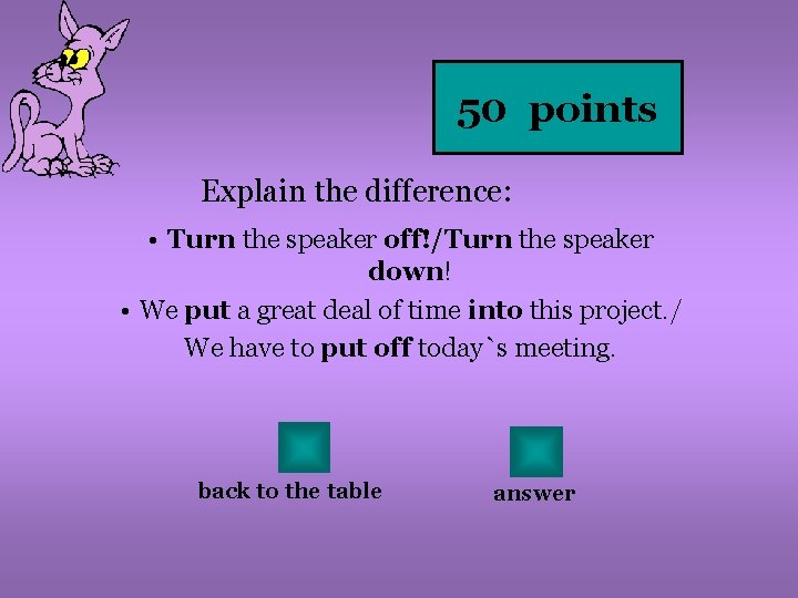 50 points Explain the difference: • Turn the speaker off!/Turn the speaker down! •