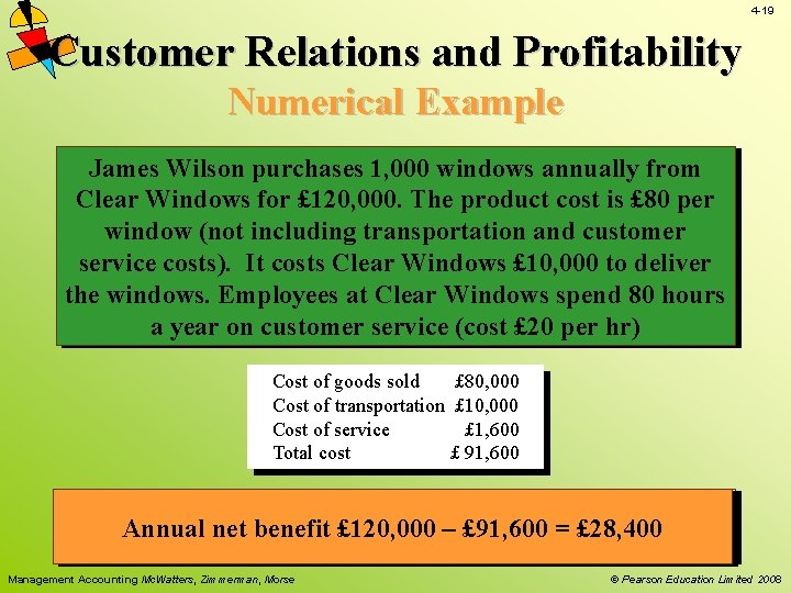 4 -19 Customer Relations and Profitability Numerical Example James Wilson purchases 1, 000 windows