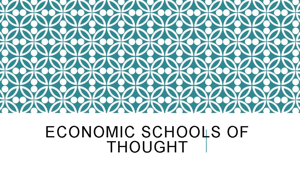 ECONOMIC SCHOOLS OF THOUGHT 