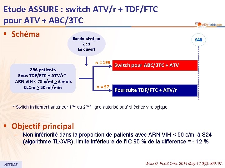 Etude ASSURE : switch ATV/r + TDF/FTC pour ATV + ABC/3 TC § Schéma