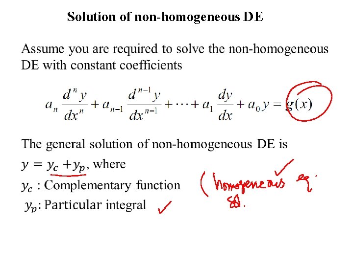 Solution of non-homogeneous DE • 