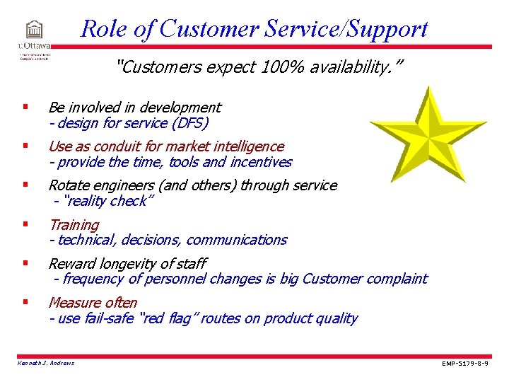 Manufacturing Systems EMP5179 Module 8 Customer Interactions Requirements