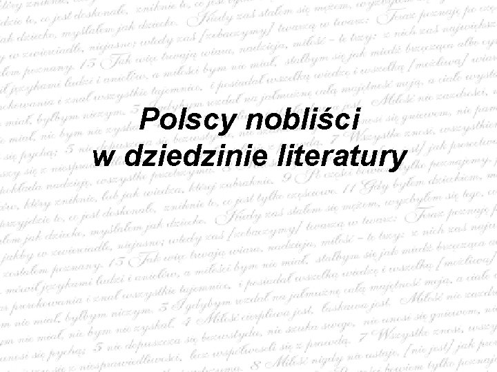 Polscy nobliści w dziedzinie literatury 