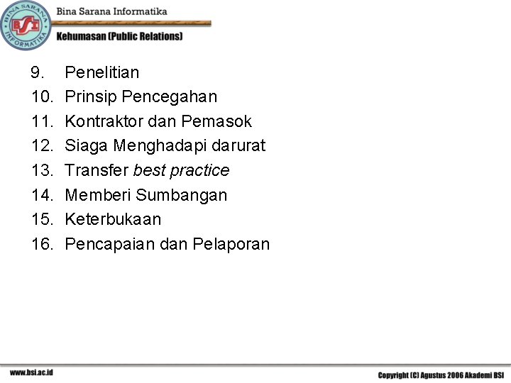 9. 10. 11. 12. 13. 14. 15. 16. Penelitian Prinsip Pencegahan Kontraktor dan Pemasok