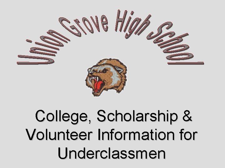 College, Scholarship & Volunteer Information for Underclassmen 