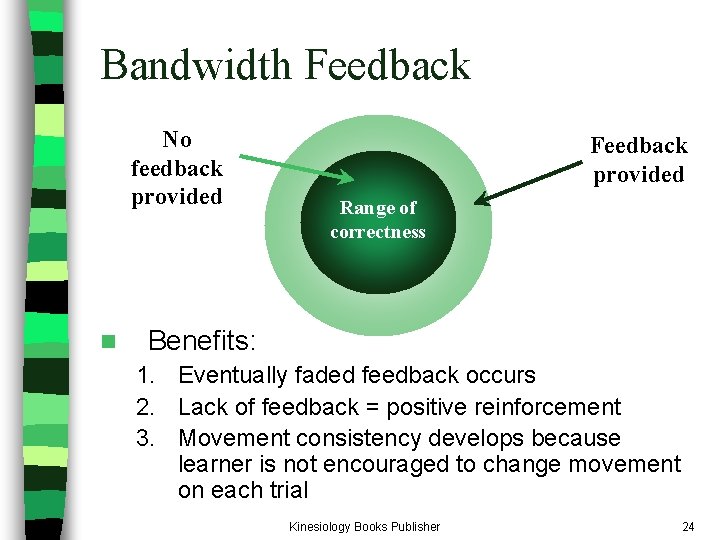 Bandwidth Feedback No feedback provided n Feedback provided Range of correctness Benefits: 1. Eventually Bandwidth Feedback No feedback provided n Feedback provided Range of correctness Benefits: 1. Eventually
