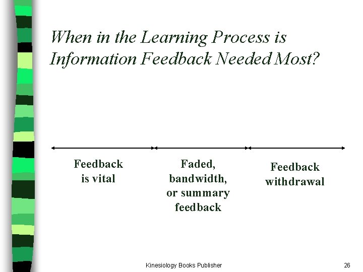 When in the Learning Process is Information Feedback Needed Most? Cognitive stage Feedback is When in the Learning Process is Information Feedback Needed Most? Cognitive stage Feedback is