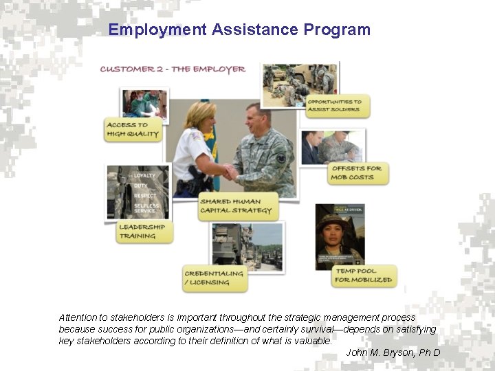 Employment Assistance Program Attention to stakeholders is important throughout the strategic management process because