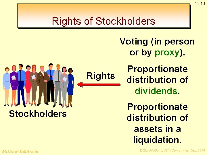 11 -10 Rights of Stockholders Voting (in person or by proxy). Rights Stockholders Mc.