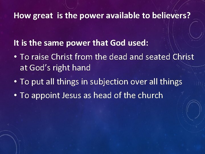How great is the power available to believers? It is the same power that
