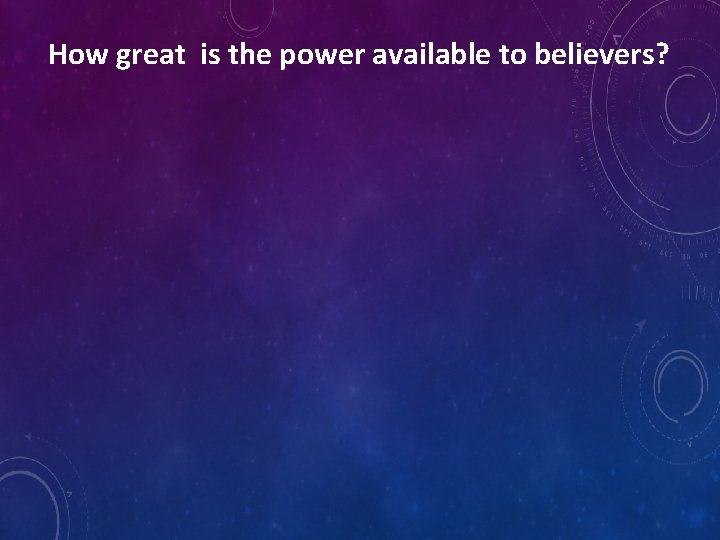 How great is the power available to believers? 