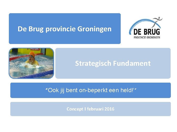 De Brug provincie Groningen Strategisch Fundament ‘‘Ook jij bent on-beperkt een held!’’ Concept I