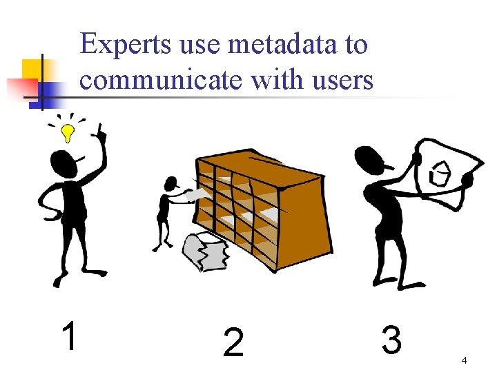 Experts use metadata to communicate with users 1 2 3 4 