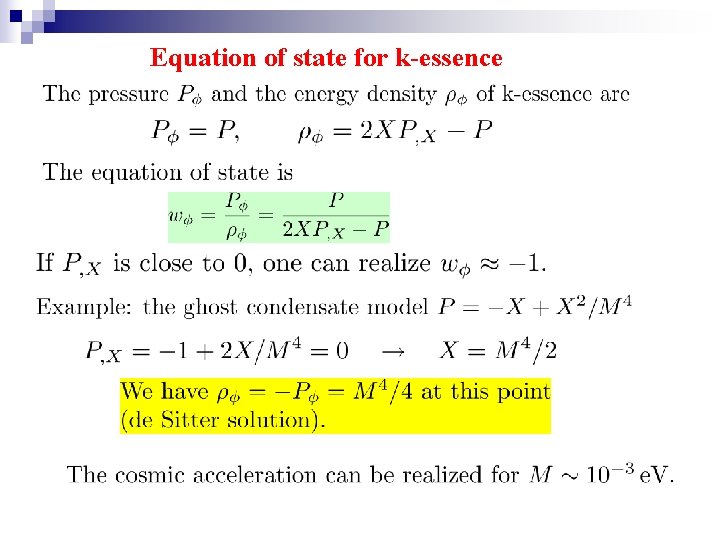 Equation of state for k-essence 