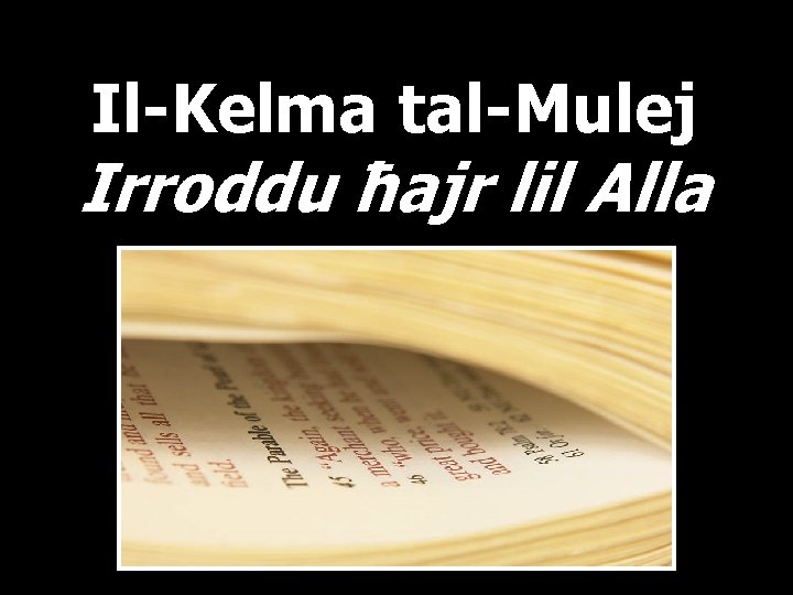 Il-Kelma tal-Mulej Irroddu ħajr lil Alla 