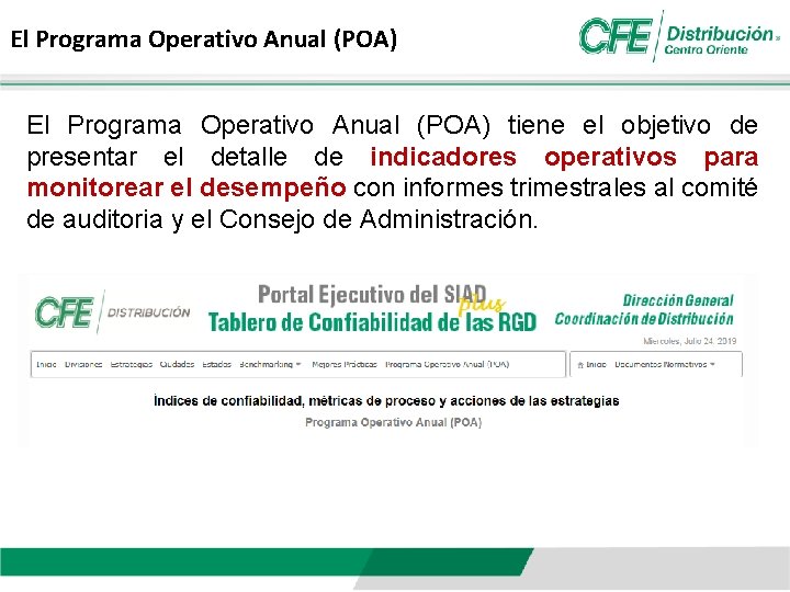 PLANEACION OPERATIVA ANUAL El Programa Operativo Anual POA