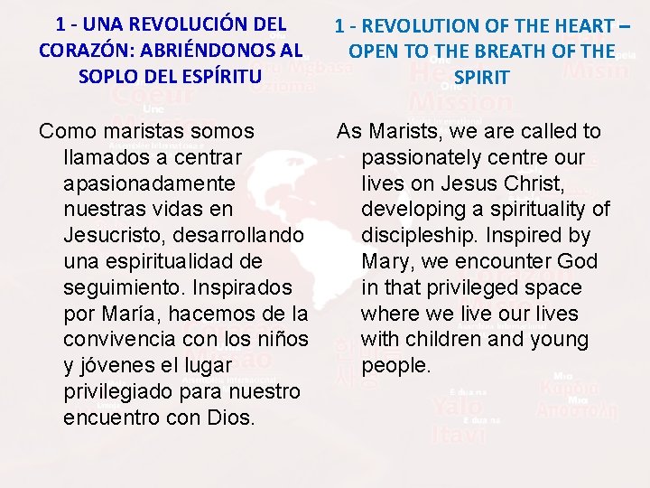 1 - UNA REVOLUCIÓN DEL CORAZÓN: ABRIÉNDONOS AL SOPLO DEL ESPÍRITU 1 - REVOLUTION