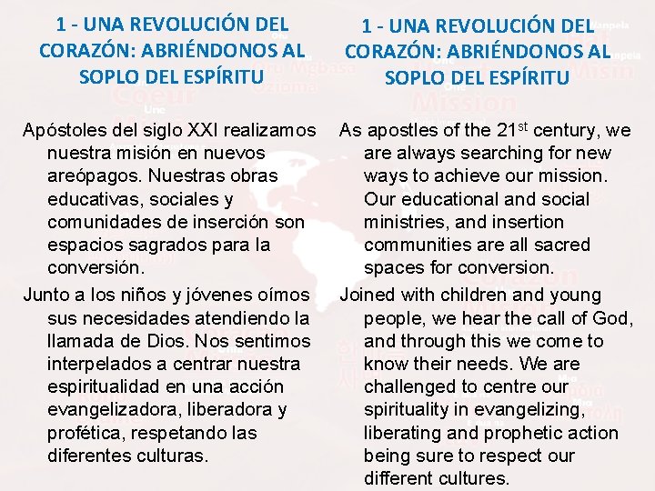 1 - UNA REVOLUCIÓN DEL CORAZÓN: ABRIÉNDONOS AL SOPLO DEL ESPÍRITU Apóstoles del siglo 1 - UNA REVOLUCIÓN DEL CORAZÓN: ABRIÉNDONOS AL SOPLO DEL ESPÍRITU Apóstoles del siglo
