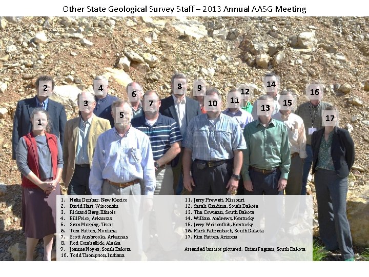 Other State Geological Survey Staff – 2013 Annual AASG Meeting 4 2 6 3