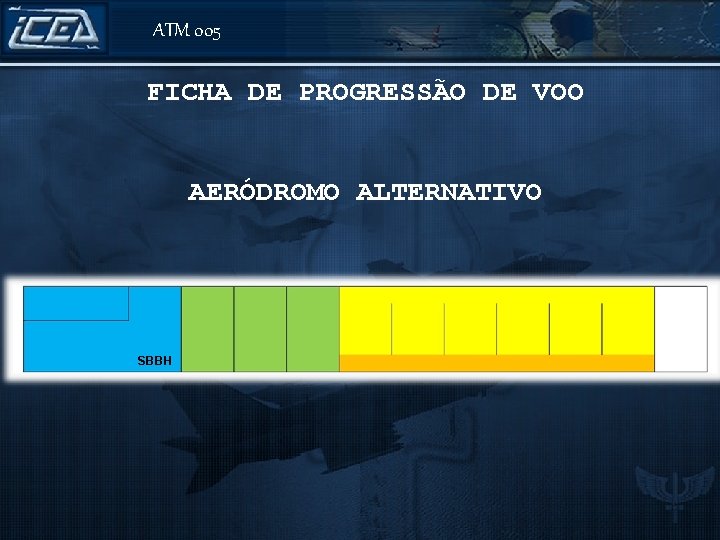 ATM 005 FICHA DE PROGRESSÃO DE VOO AERÓDROMO ALTERNATIVO A 320/M ICEA DEP A