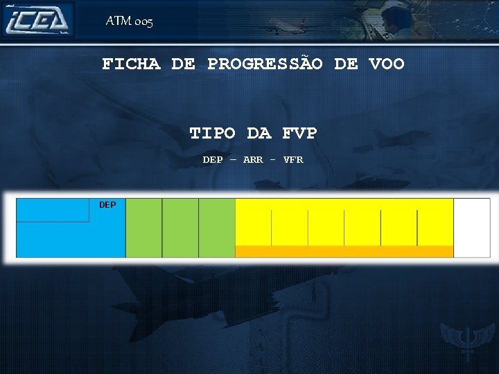ATM 005 FICHA DE PROGRESSÃO DE VOO TIPO DA FVP DEP – ARR -