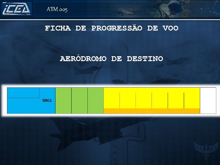 ATM 005 FICHA DE PROGRESSÃO DE VOO AERÓDROMO DE DESTINO A 320/M ICEA DEP