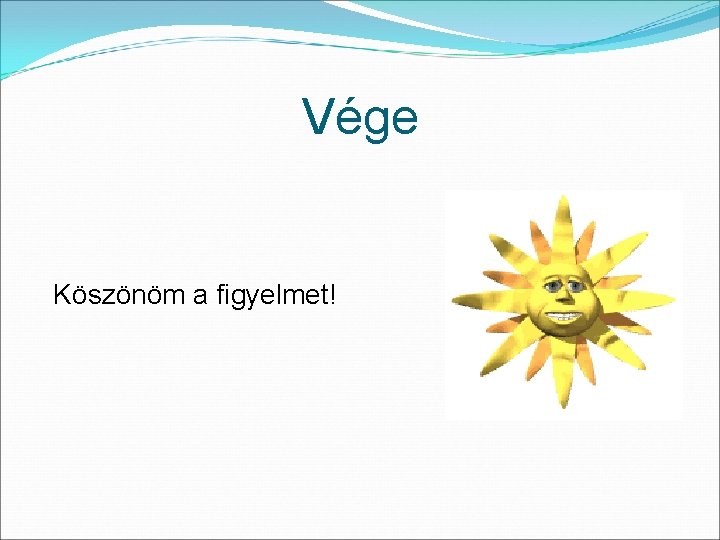 Vége Köszönöm a figyelmet! 