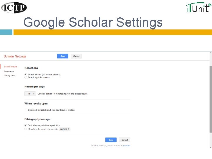 Google Scholar Settings 