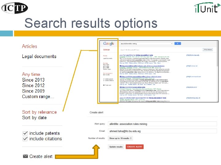 Search results options 