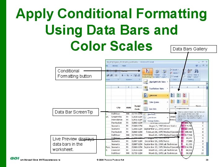 Apply Conditional Formatting Using Data Bars and Color Scales Data Bars Gallery Conditional Formatting
