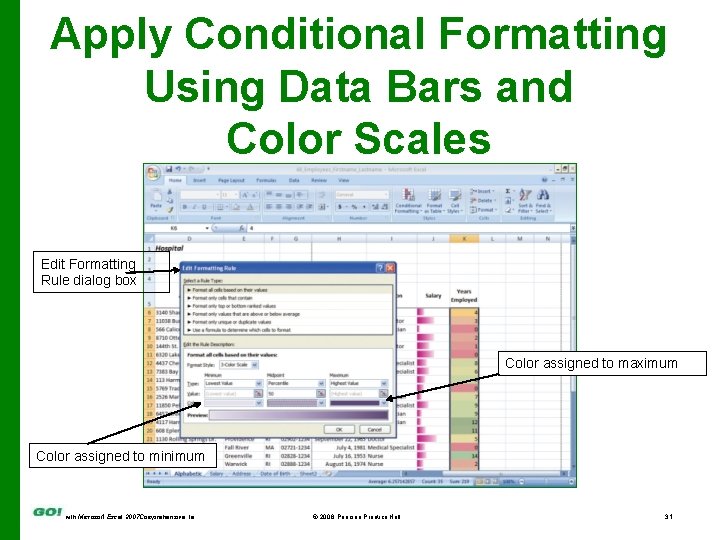 Apply Conditional Formatting Using Data Bars and Color Scales Edit Formatting Rule dialog box