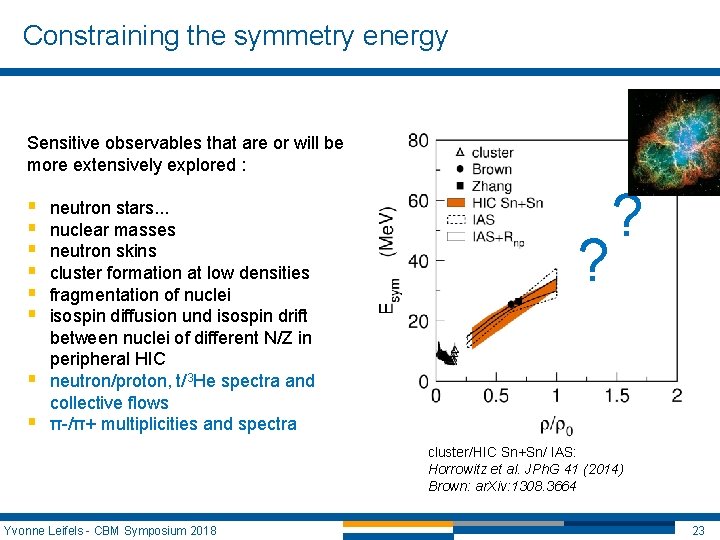 Constraining the symmetry energy Sensitive observables that are or will be more extensively explored Constraining the symmetry energy Sensitive observables that are or will be more extensively explored