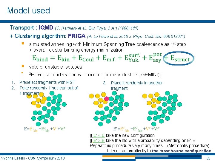 Model used Transport : IQMD (C. Hartnack et al. , Eur. Phys. J. A Model used Transport : IQMD (C. Hartnack et al. , Eur. Phys. J. A