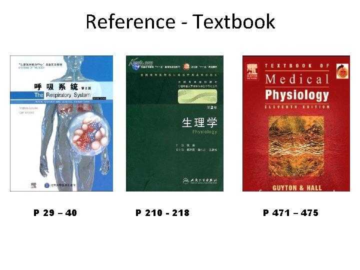Reference - Textbook P 29 – 40 P 210 - 218 P 471 –