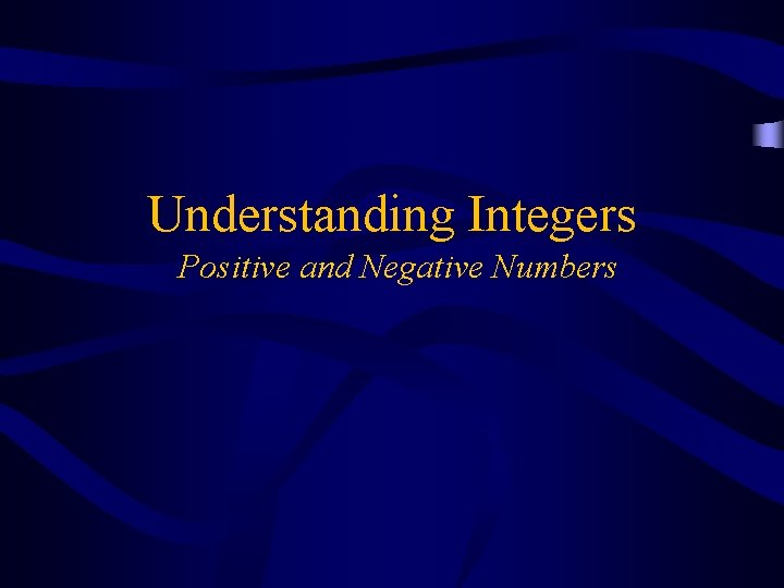 Understanding Integers Positive and Negative Numbers 