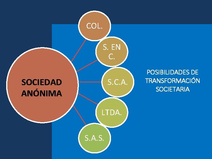 COL. S. EN C. SOCIEDAD ANÓNIMA S. C. A. LTDA. S. POSIBILIDADES DE TRANSFORMACIÓN